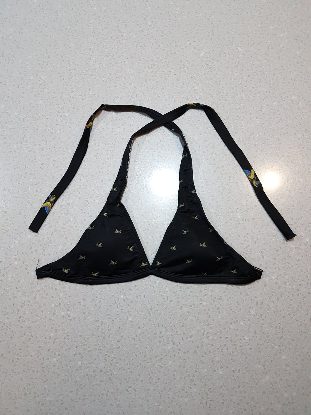 Las Tortugas Designer Black Halter Neck Bikini Top