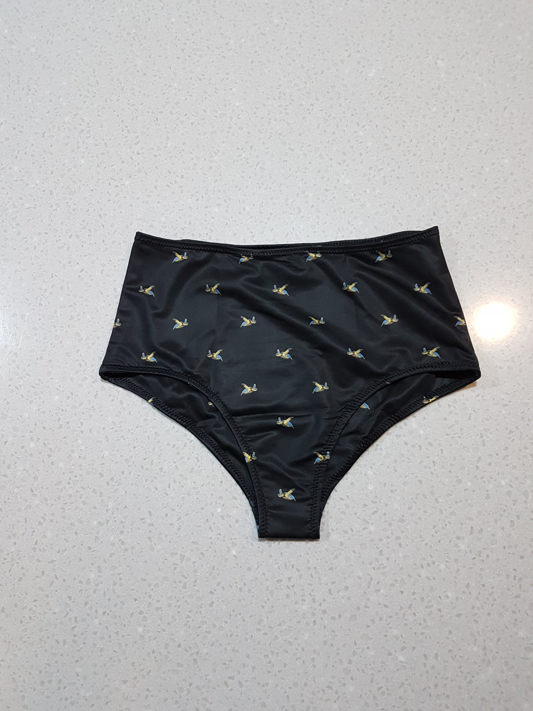 Las Tortugas Designer Black High Waist Bikini Bottom