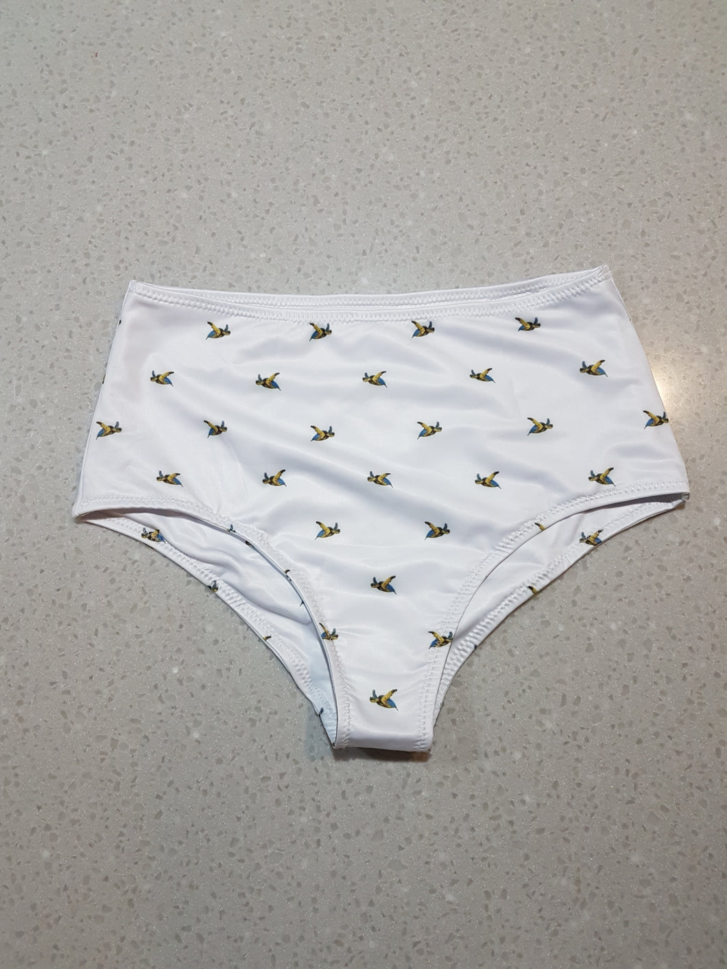 Las Tortugas Designer White High Waist Bikini Bottom