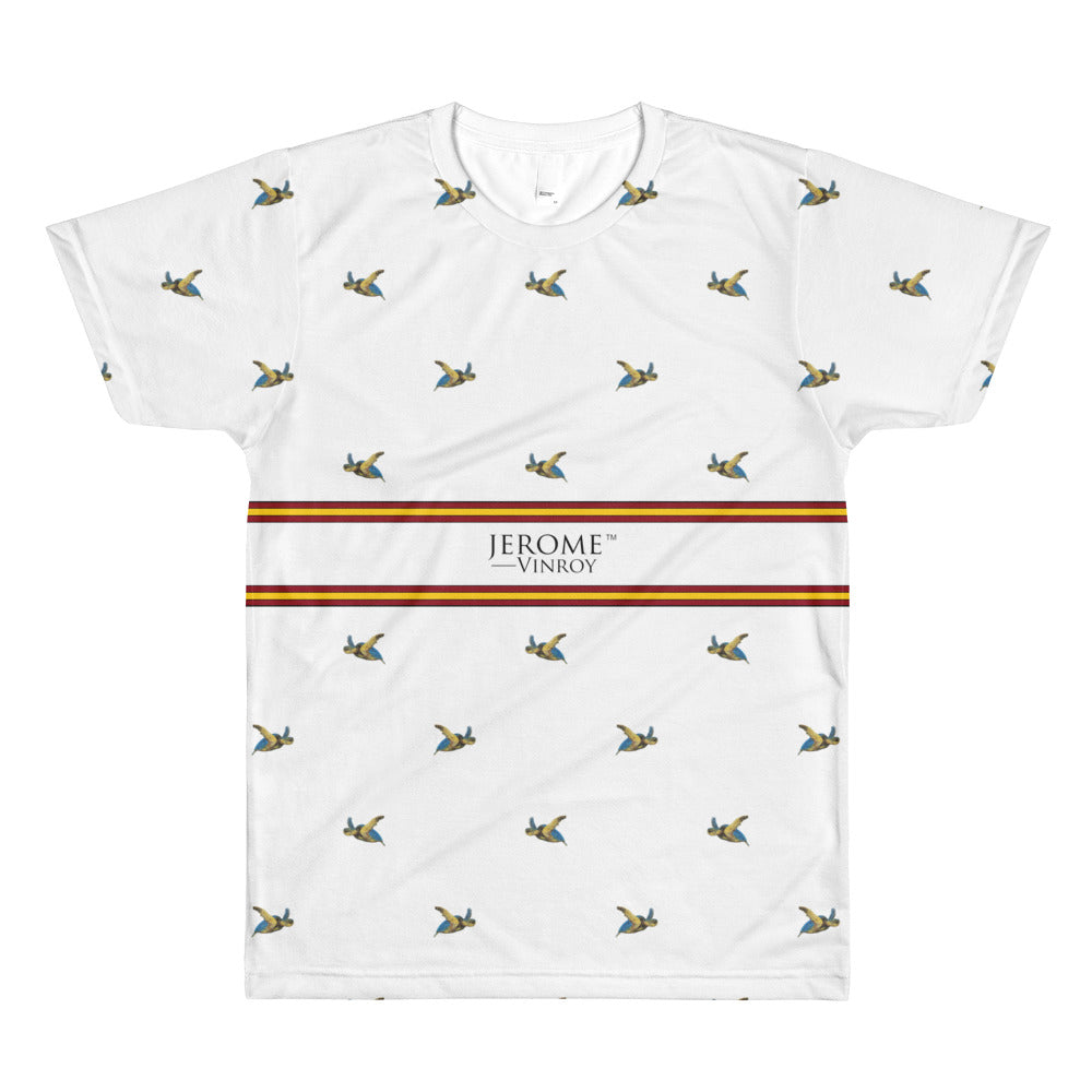 Las Tortugas Designer White All-Over Printed T-Shirt