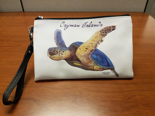 Cayman Islands leather makeup bag