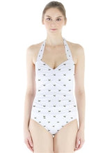 Las Tortugas Designer White Halter One Piece Swimsuit
