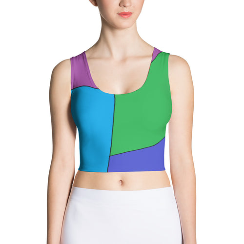 Fractured Blue Sublimation Cut & Sew Crop Top