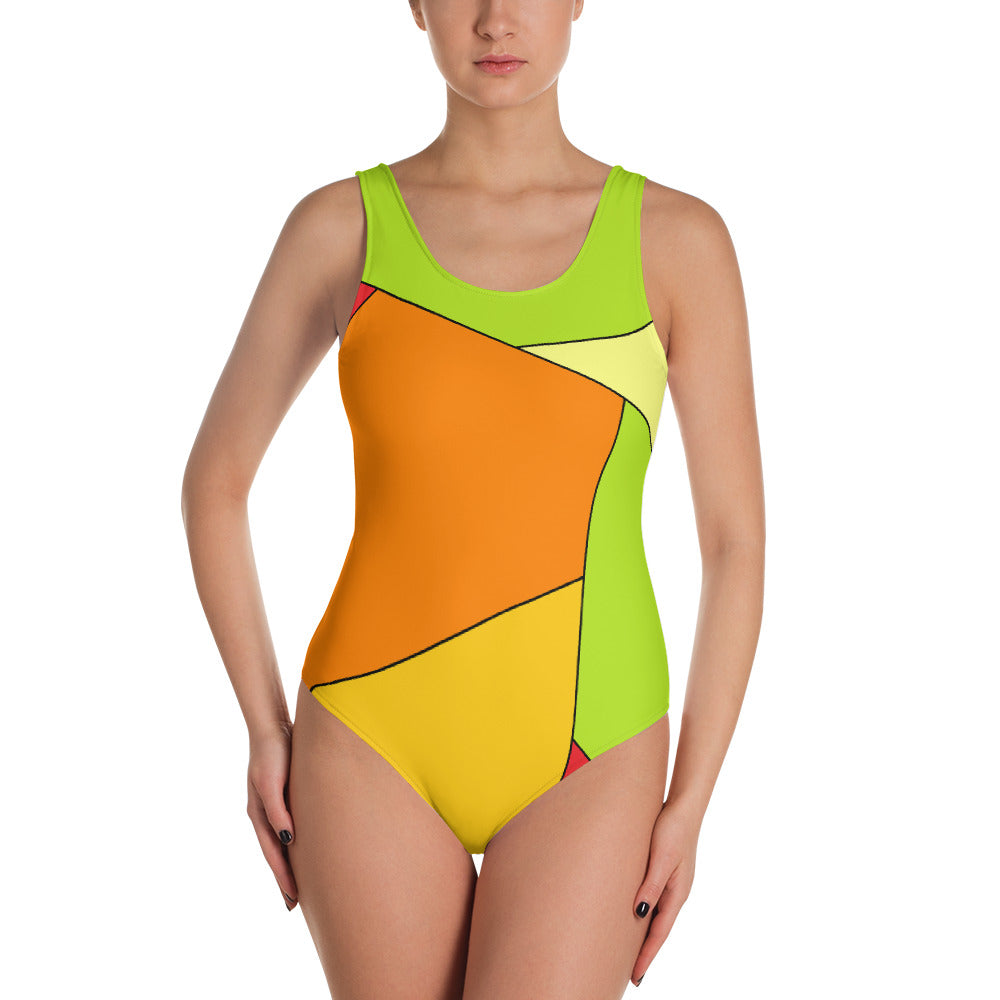 Tropical Channels One-Piece Swimsuit