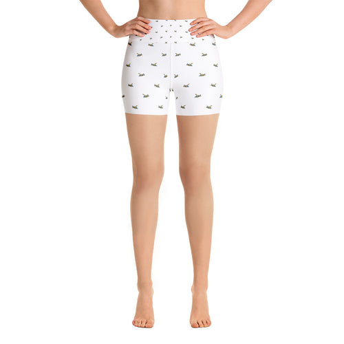 Las Tortugas Designer White Yoga Shorts