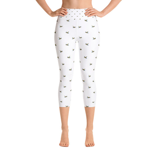 Las Tortugas Designer White Yoga Capri Leggings
